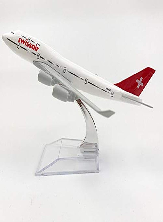 سايج سكوير نموذج طائرة بوينغ 747-357 (M) من الخطوط الجوية السويسرية بمقياس 1:300 من سيج سكوير، نموذج معدني عالي التفاصيل لمجموعة نماذج الطائرات التذكارية - Image 2